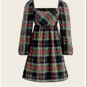 J.CREW PUFF SLEEVE STEWART PLAID PARTY DRESS 8